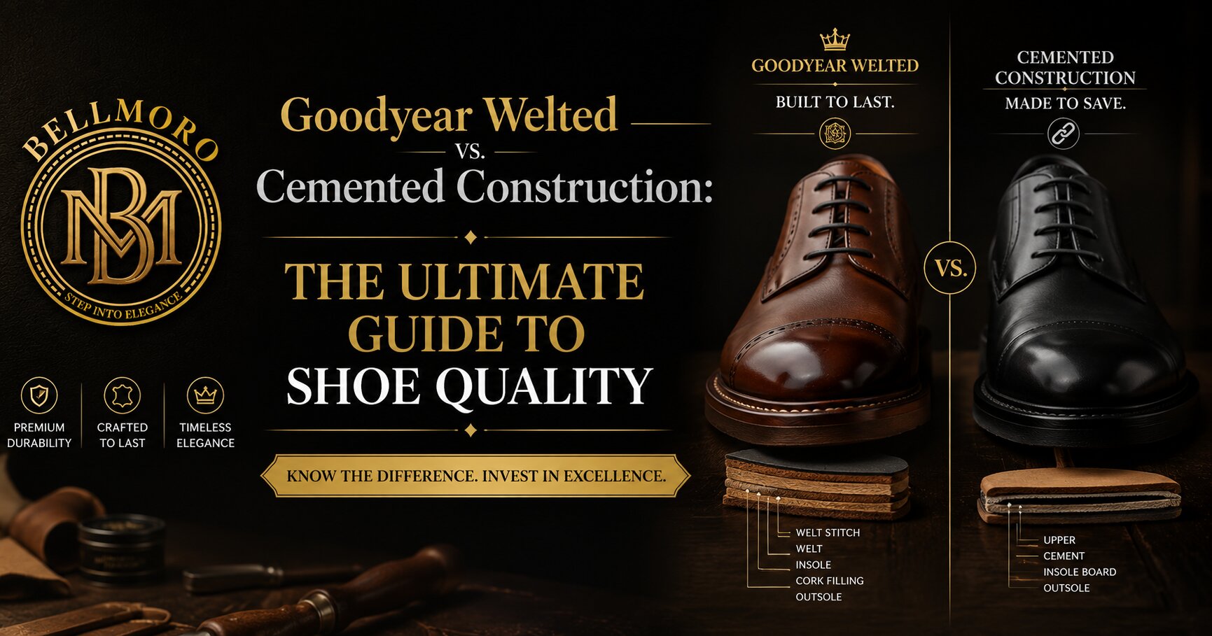Goodyear Welted vs. Cemented Construction: The Ultimate Guide to Shoe Quality