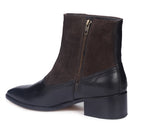 Modern Tuxedo Spats Boots – Sleek Black & Dark Brown Suede