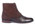 Premium Cap-Toe Balmoral Dress Boots – Two-Tone Brown