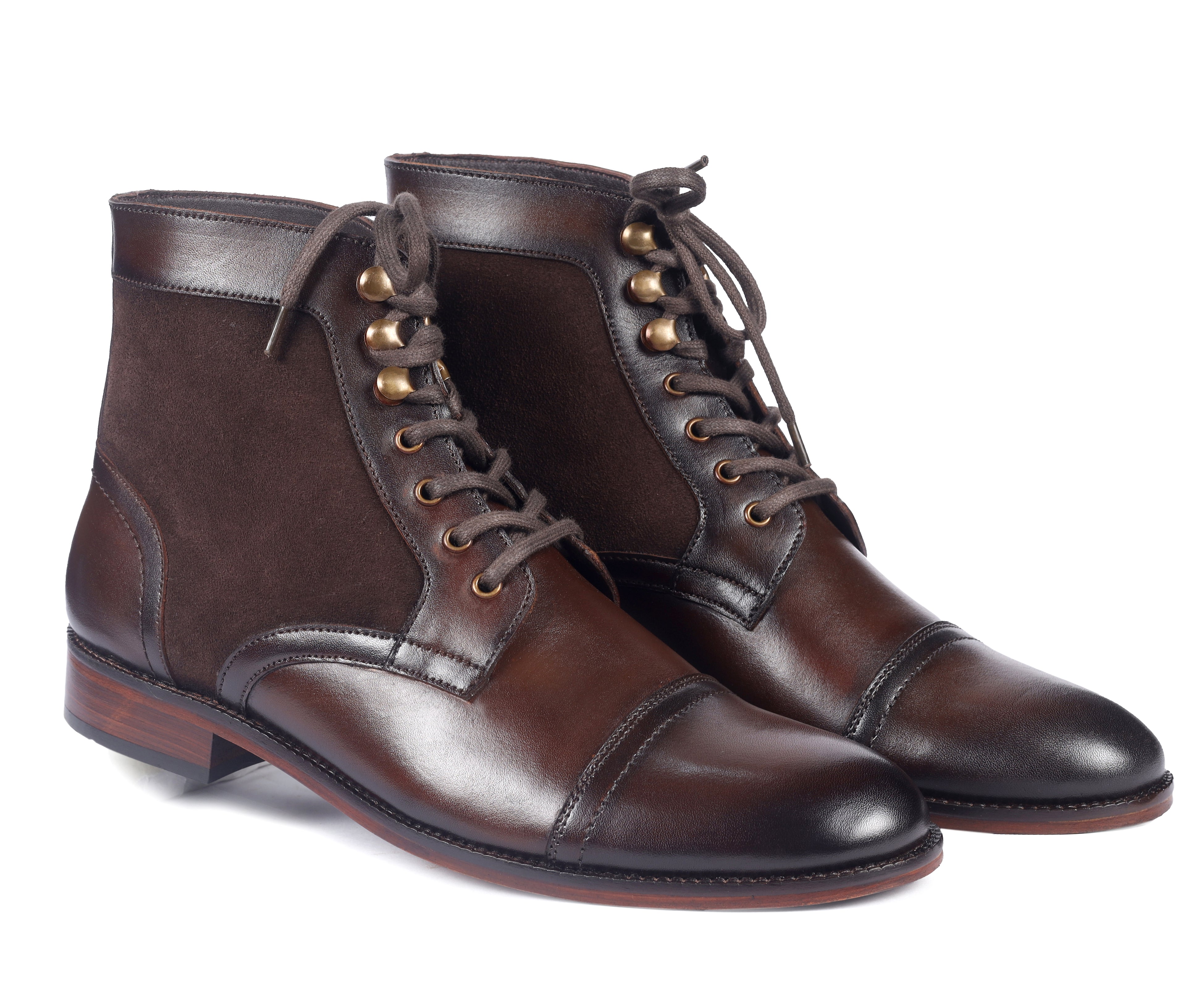 Premium Leather Dress Derby Boots with Speed Hooks