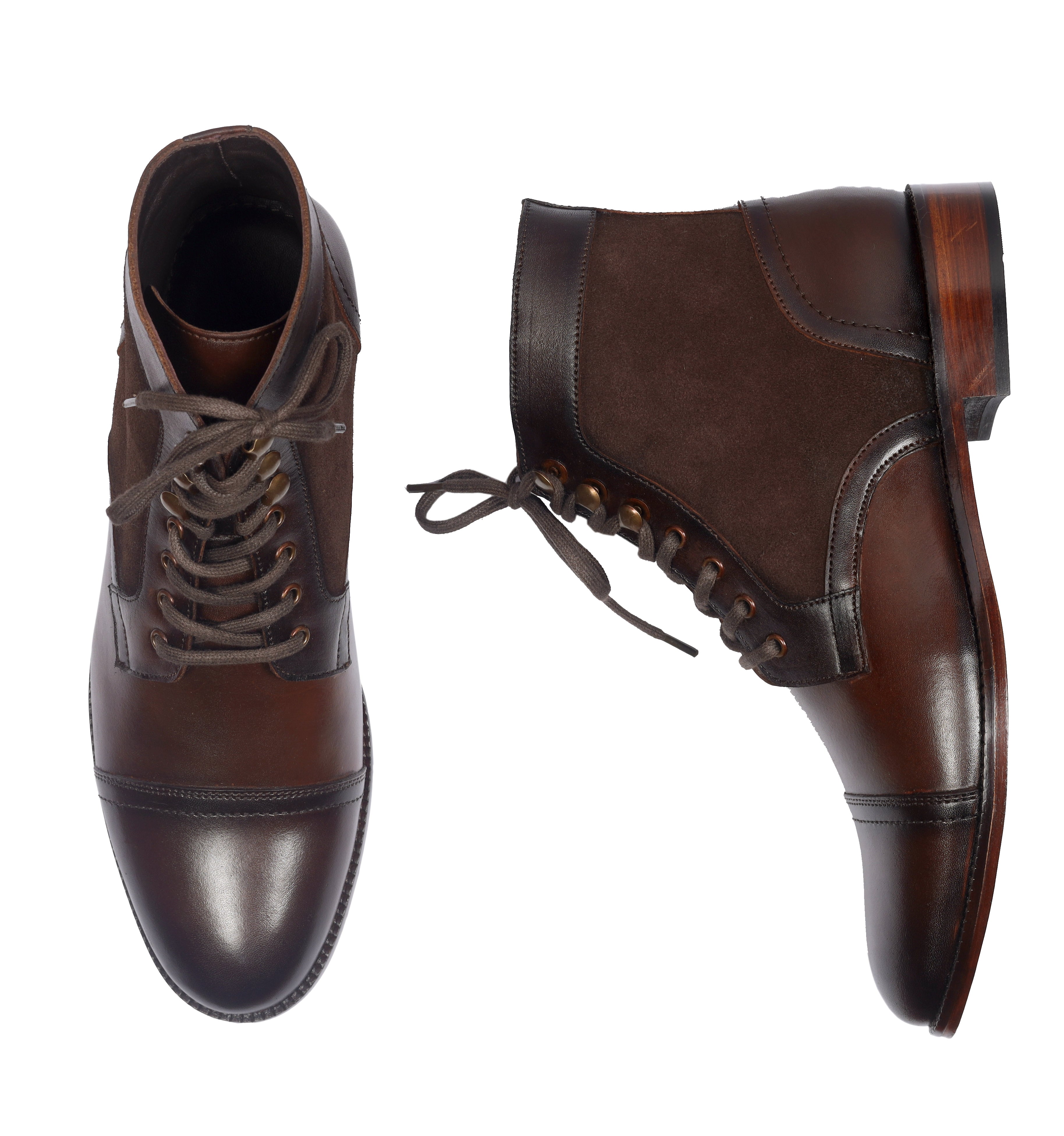 Premium Leather Dress Derby Boots with Speed Hooks
