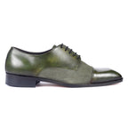 Olive Artisan Derby Shoes – Hand-Burnished Leather & Suede