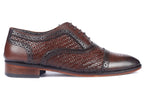 Signature Woven Oxford Brogues – Hand-Burnished Walnut Leather