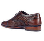 Signature Woven Oxford Brogues – Hand-Burnished Walnut Leather