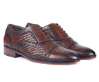 Signature Woven Oxford Brogues – Hand-Burnished Walnut Leather