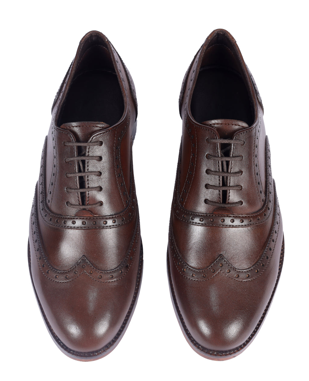 Premium Leather Oxford Dress Shoes – Classic Brown Wingtips