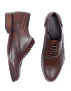 Premium Leather Oxford Dress Shoes – Classic Brown Wingtips