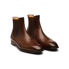 Brown Croco Chelsea Boots