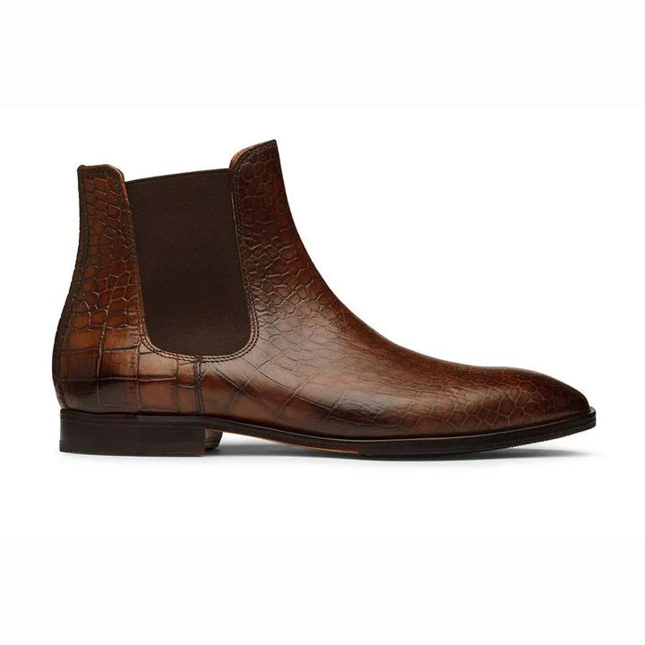 Brown Croco Chelsea Boots