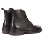 Pebble Grain Cap Toe Derby Boots