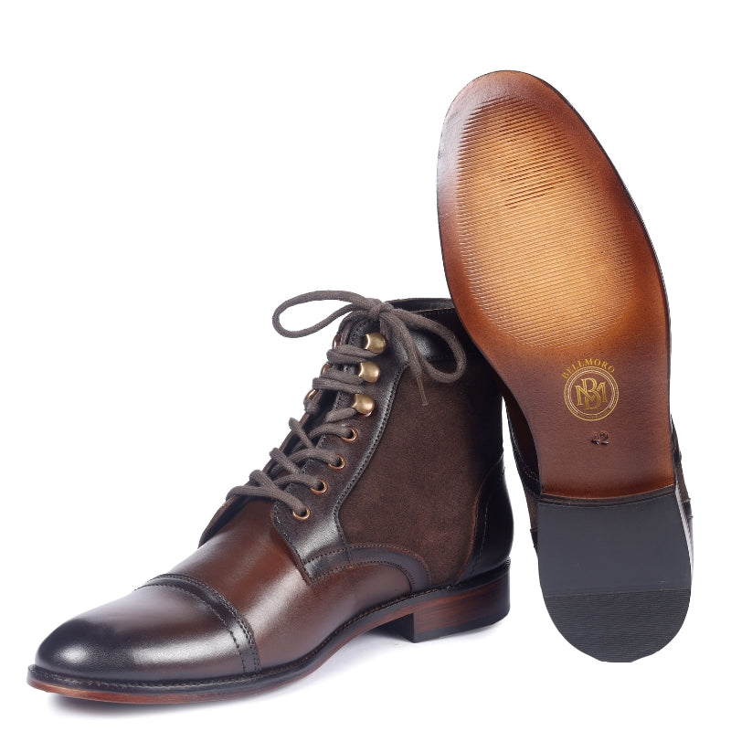 Premium Leather Dress Derby Boots with Speed Hooks