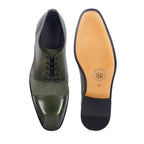 Olive Artisan Derby Shoes – Hand-Burnished Leather & Suede