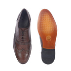 Premium Leather Oxford Dress Shoes – Classic Brown Wingtips