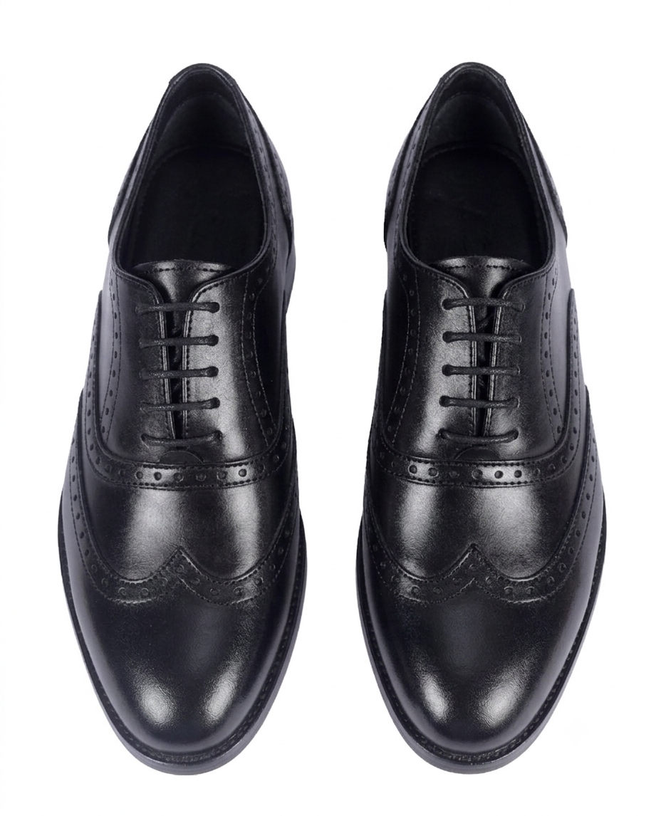 Premium Leather Oxford Dress Shoes – Bellmoro Classic Black Wingtips