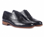 Premium Leather Oxford Dress Shoes – Bellmoro Classic Black Wingtips
