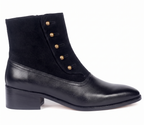 Modern Tuxedo Spats Boots – Bellmoro Black Sleek & Suede