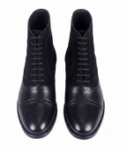 Bellmoro Premium Cap-Toe Balmoral Dress Boots – Black