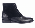 Bellmoro Premium Cap-Toe Balmoral Dress Boots – Black