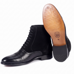 Bellmoro Premium Cap-Toe Balmoral Dress Boots – Black
