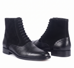 Bellmoro Premium Cap-Toe Balmoral Dress Boots – Black