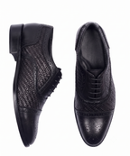 Signature Woven Oxford Brogues – Bellmoro Hand-Burnished Black Leather