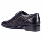 Signature Woven Oxford Brogues – Bellmoro Hand-Burnished Black Leather