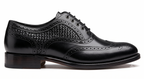 Signature Woven Oxford Brogues – Bellmoro Hand-Burnished Black Leather